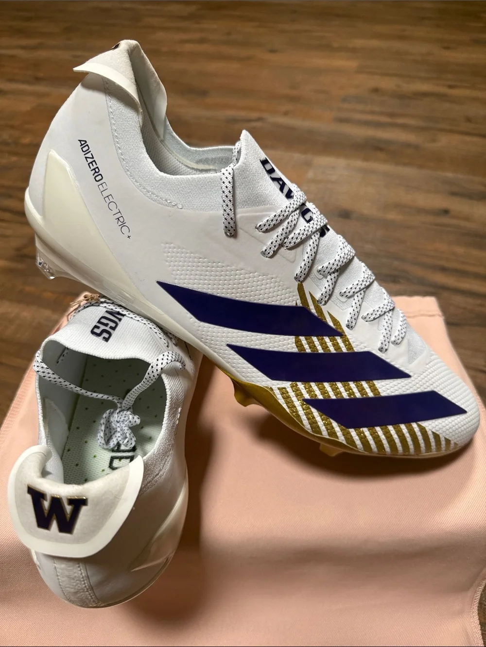 Adidas SM Adizero Electric Washington Huskies Team Issue Football Cleats